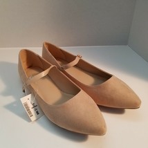 Wild Diva Pippa-162 Faux Suede Pointy Toe Mary Jane Flats Shoes Natural ... - $21.95