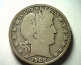 1908-S Barber Half Dollar Very Good Vg Nice Original Coin Bobs Coins Fast Ship - $46.00