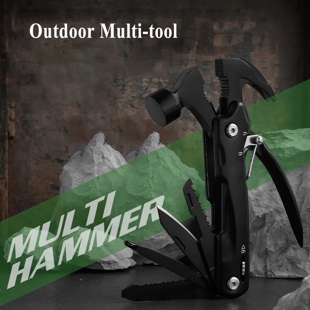 Outdoor Camping Multitool Portable Steel Hammer Pliers EDC Hand Tools Survival - £23.48 GBP