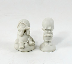 2 Hallmark Porcelain Angel Figurines Little Gallery Fine Bisque Vintage ... - $15.99