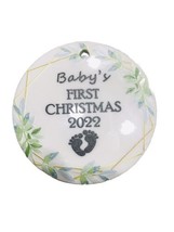 Ceramic Style Baby’s First Christmas Tree Ornament 2022 3”-Double Sided. - £22.01 GBP