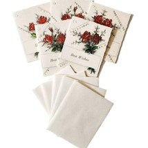 c1940s Best Wishes Greeting Cards Unused Mini Floral Lot Of 5 w/ Envelop... - £24.45 GBP