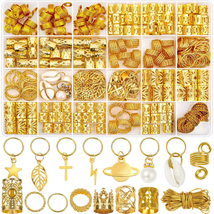 259 Pcs Hair Jewelry for Braids, Loc Jewelry for Hair Dreadlock for Women, Metal - £12.16 GBP