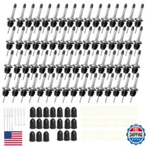 80-Pack Stainless Steel Tapered Liquor Bottle Pourers w/ Rubber Dust Cap... - $56.20