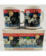 Lot of 2 Vintage Monopoly Ceramic Coffee Mugs 1998 Boardwalk and Park Pl... - $41.86 CAD