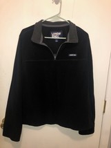 Lands End Mens Large 42-44 1/4 Zip Pullover Black Polyester Fleece Shirt... - $14.84