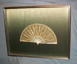 Old Silk Hand Fan Antique Early 1800s Elegant Abaniko Mai Ogi Sensu Framed Glass - £545.60 GBP
