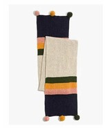 Madewell Women Pom Pom Colorblock Striped Merino Wool Scarf 70 3/4&quot; x 11... - £31.64 GBP