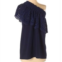 Rungolee | Navy Blue Eyelet One Shoulder Top, Womens Size XS - £61.72 GBP