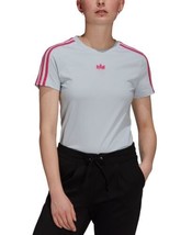 adidas Womens Cotton Trefoil Slim T-Shirt Color Halo Blue Color XL - £28.75 GBP