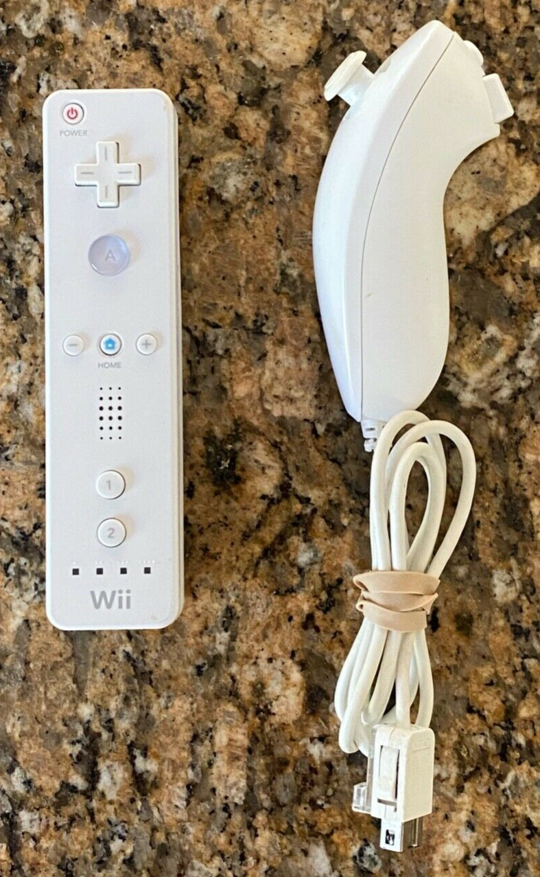 Original White Nintendo Wii Remote Controller OEM RVL-003 with Nunchuck OEM - $16.36