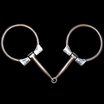 AQHA Legal German Silver Engraved Show Western Don Dodge D Dee Ring Snaffle Bit - £79.90 GBP