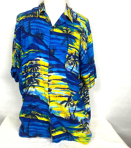 Pineapple Connection Mens Vibrant Hawaiian  Tropical Short Sleeve Shirt XL - £13.59 GBP