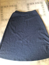Christopher &amp; Banks Pull On Suede Feel A Line Skirt Medium Blue Soft Modest - $23.08