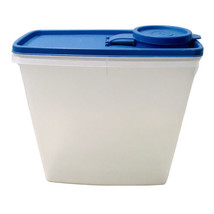 Tupperware Vintage 469-5 Blue Flip Top Seal Cereal Keeper Clear Container 13 Cup - £6.25 GBP