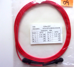 NEW 3M RED FIBER OPTIC CABLE REF #DHH0449 3M MTRJ MTRJ 62/125 MM RED - $9.94