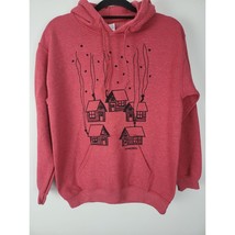 Marushka Hooded Sweatshirt Small Womens Red Pullover Long Sleeve Cabin Graphic - £23.39 GBP