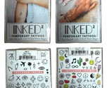 Lot of 2 INKED2 Temporary Tattoos Little &amp; Tiny Tats Packs - Over 15 Des... - $14.84