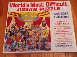 Vintage Worlds Most Difficult Jigsaw Puzzle Capital Edition Double Sided... - $25.73