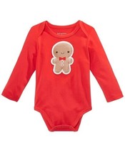 First Impressions Infant Boys Gingerbread Bodysuit, 3-6 Months, Red Pop - £12.52 GBP