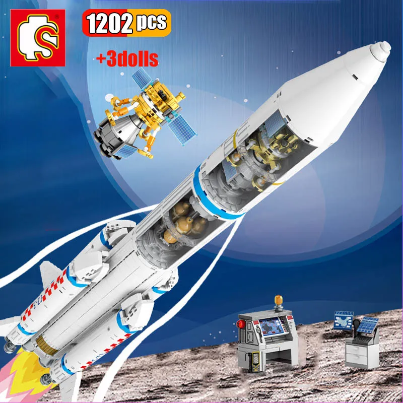SEMBO 1202Pcs City Space Series Building Block Aerospace Carrier Rocket  Spa - £91.02 GBP