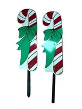 Vtg 1996 Christmas Yard Art Candy Cane Christmas Signs Lot of 2 Impact Plastics - £33.62 GBP