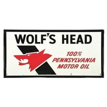 AMERICAN FLYER WOLF&#39;S HEAD OIL ADHESIVE WHISTLE BILLBOARD STICKER for 57... - $11.99