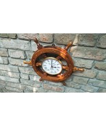 Wooden Wall Clock 18 inch Ship Wheel Style Big Ben Beautiful Gift Heavy ... - $71.99