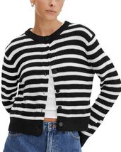 KIRUNDO Womens Black Striped Button Down Cardigan Sweater Size XL - $88.09 MXN KIRUNDO Womens Black Striped Button Down Cardigan Sweater Size XL - $88.09 MXN