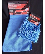 DRIVER&#39;S CHOICE MICROFIBER WASH MITT &amp; CLEANING TOWELS Use Wet/Dry House... - $12.69