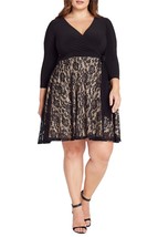 Black Wrap Lace Dress (Plus Size) - £54.68 GBP