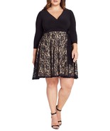 Black Wrap Lace Dress (Plus Size) - $94.56 CAD