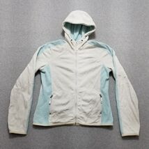 American Eagle Fleece Jacket Womens Medium White Blue Pockets Full Zip H... - $452.38 MXN