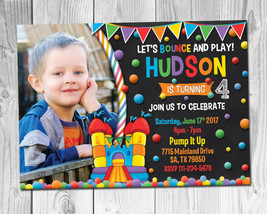 Bounce House Invitation / Jump birthday Party invitation - £7.20 GBP