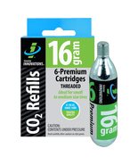 Genuine Innovations G2153, Bicycle CO2 Cartridges, Threaded, 16g, Pack of 6 - €23,09 EUR