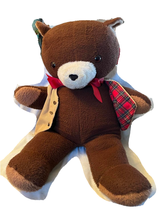 VINTAGE 25&quot; CARNIVAL PRIZE TOY STUFFED PLUSH Brown TEDDY BEAR - $23.75