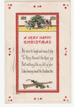 Vintage Postcard Christmas Children Dance Around Tree 1915 - £6.22 GBP