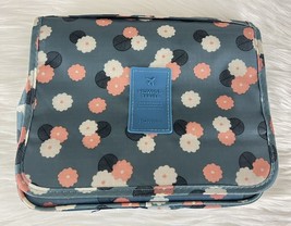 HDWISS Pocket Toiletry Travel Bag HangUp Blue Peach White Floral Design - £9.46 GBP