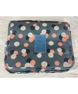 HDWISS Pocket Toiletry Travel Bag HangUp Blue Peach White Floral Design - £9.64 GBP