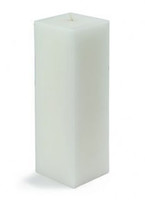CPZ-151-12 3 x 9 in. White Square Pillar Candle -12pcs-Case - Bulk - £142.76 GBP