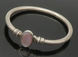 KABANA 925 Silver - Vintage Shiny Pink Mother Of Pearl Bangle Bracelet - BT6594 - £76.54 GBP