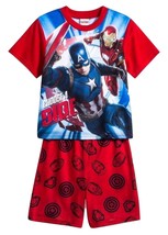 Avengers Captain America Kids Boys 2-Piece Pajama Set - Red/Blue -Size: XS - £8.64 GBP