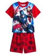 Avengers Captain America Kids Boys 2-Piece Pajama Set - Red/Blue -Size: XS - £8.78 GBP