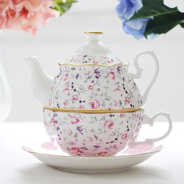 Bone China Coffee Cup Set Dessert Plate Sugar Bowl Cake Rack Milk 1 pot ... - $202.46