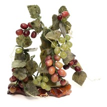 Grape Bonsai Tree Vine Jade Stone Marble Sculpture China Oriental Asian Vintage  - £47.45 GBP