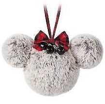 Disney Parks Minnie Icon Faux Fur Ornament Yuletide Farmhouse - £34.99 GBP