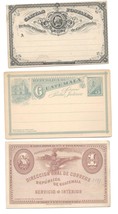 3 Guatemala Postal Stationery Cards HG1 HG3 HG6 Train 1875 Liberty Head Unused  - £12.59 GBP