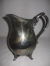 Silver Plate Oneida Water Beverage Pitcher With Ice Lip Flower Designs 4... - £12.54 GBP