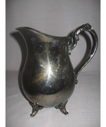 Silver Plate Oneida Water Beverage Pitcher With Ice Lip Flower Designs 4... - $15.99