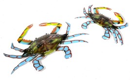 Set Of 2 Beautiful Unique Sea Oc EAN Crab Metal Tropical Island Wall Art - $39.59